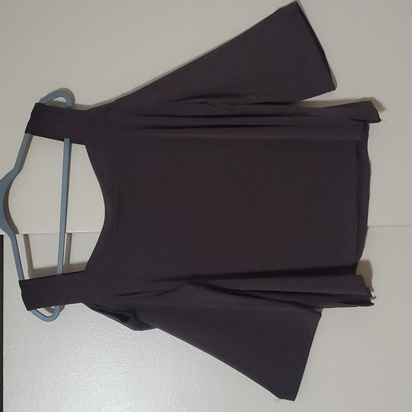 Chico's Open Shoulder Brown Slinky Top Size Chico's 3 - Picture 4 of 5